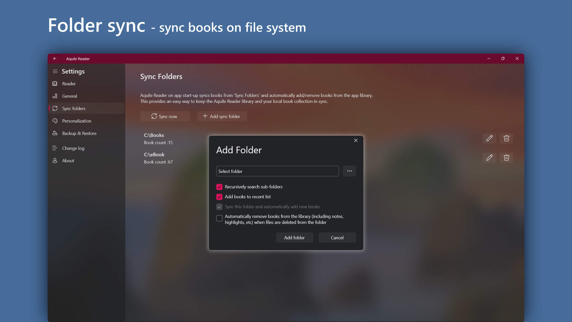 Aquile Reader - Epub Pdf - Modern ebook reader