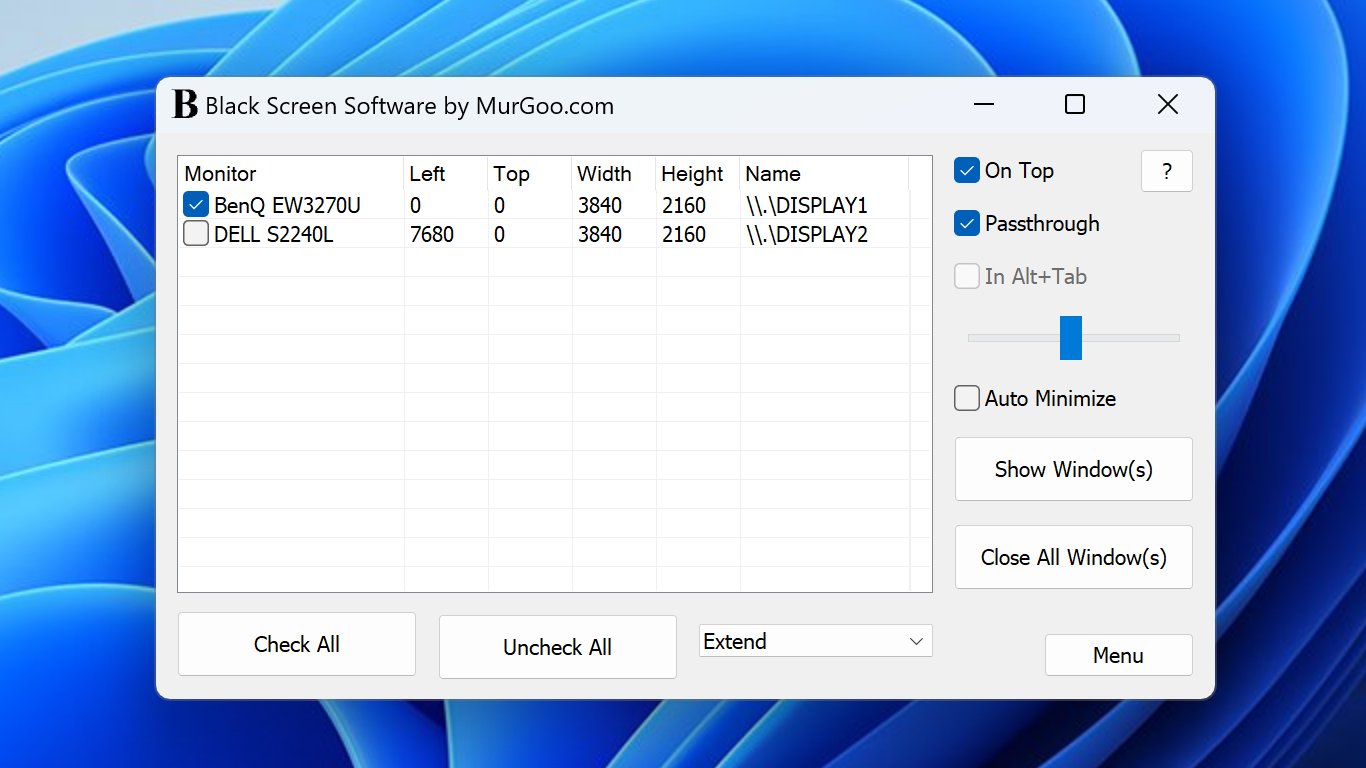 Black Screen Software