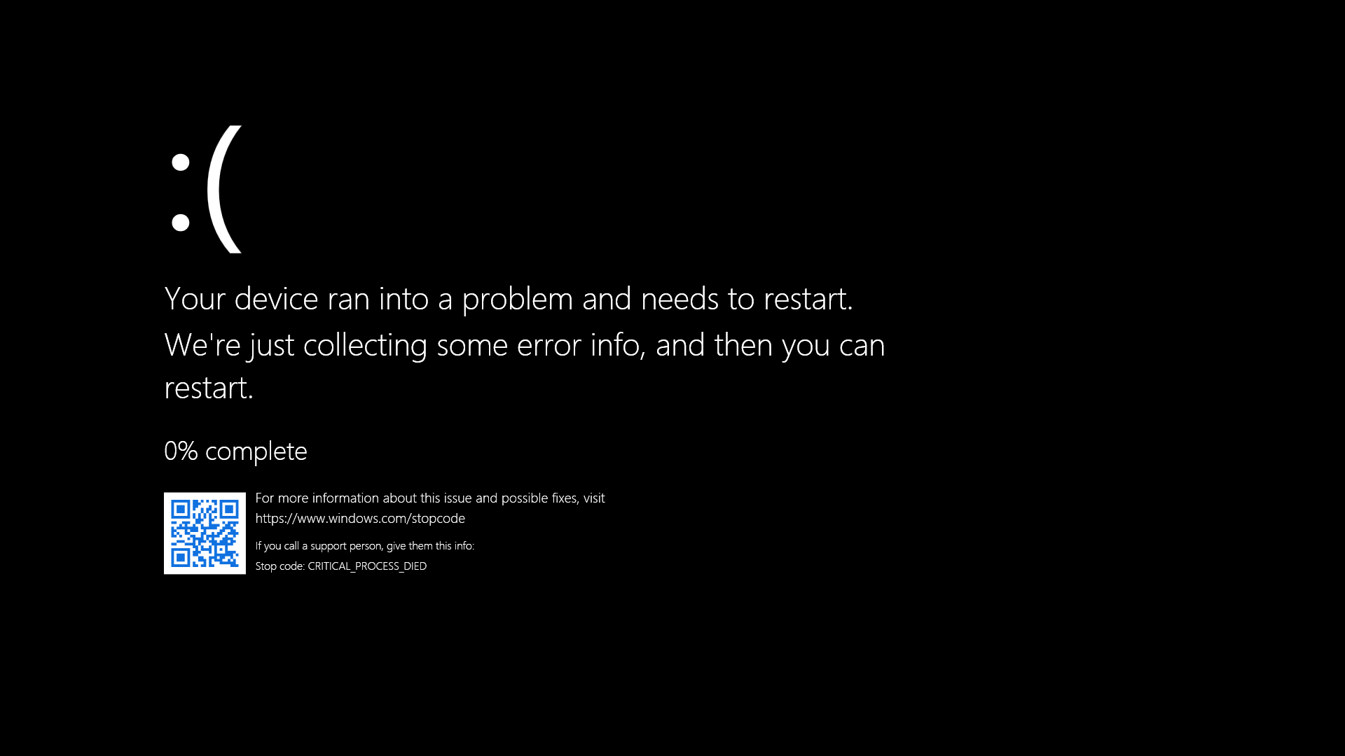 Blue screen emulator