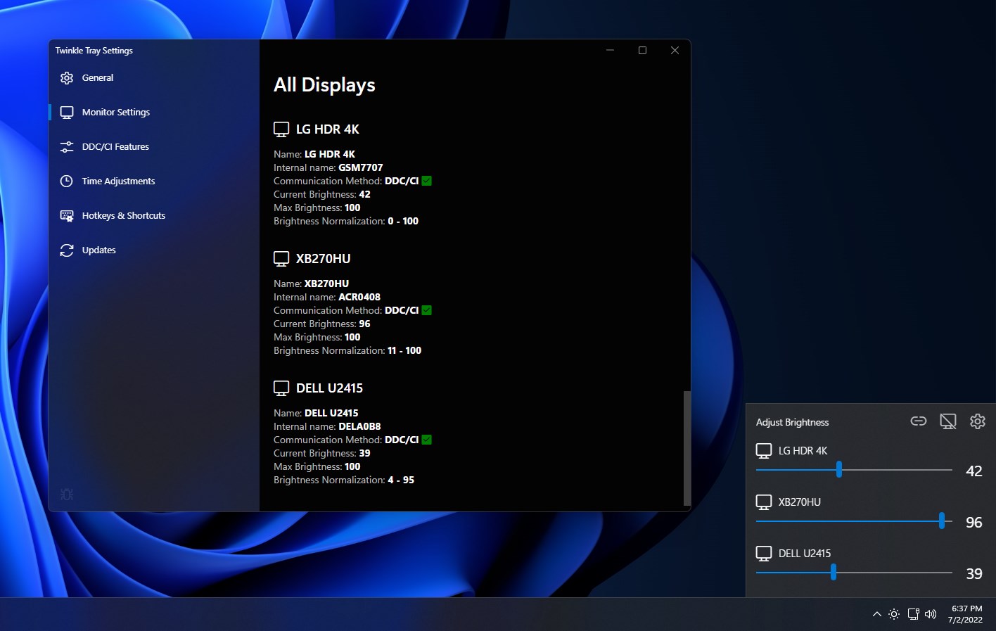 Twinkle Tray: Brightness Slider