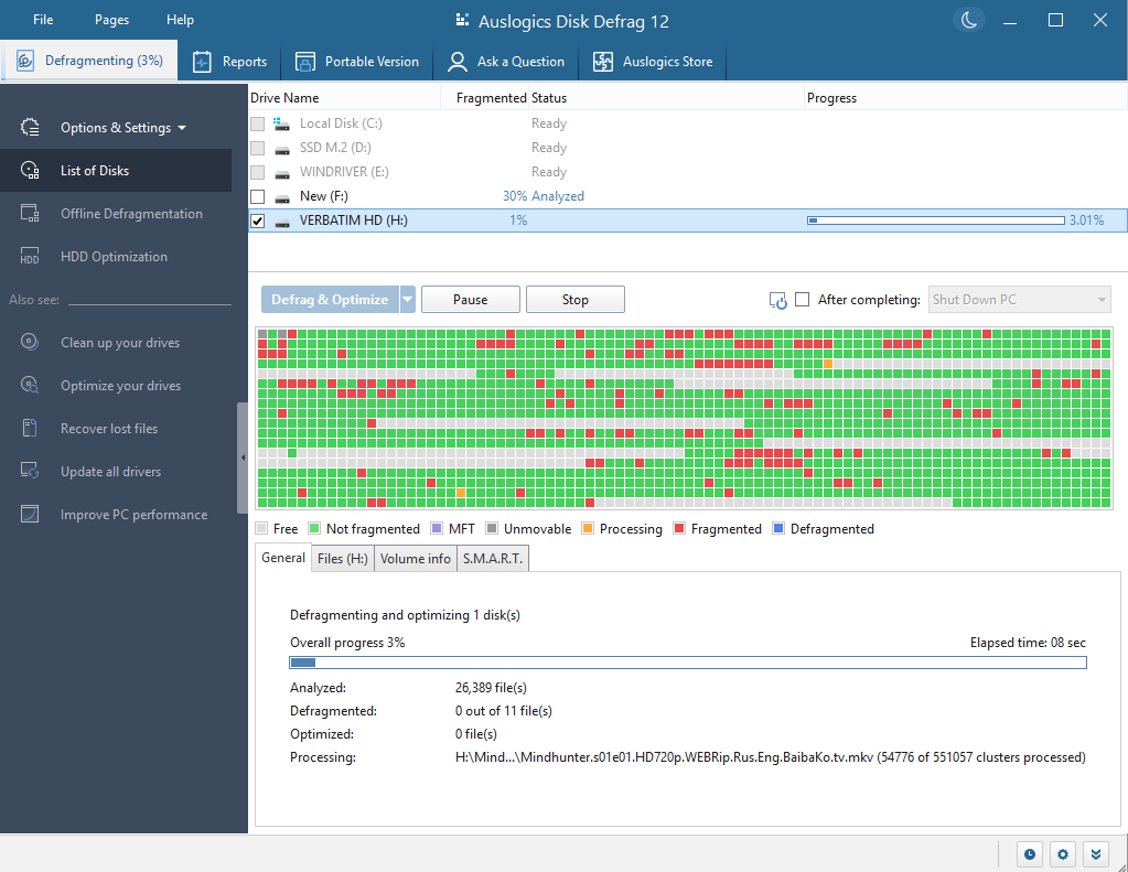 Auslogics Disk Defrag