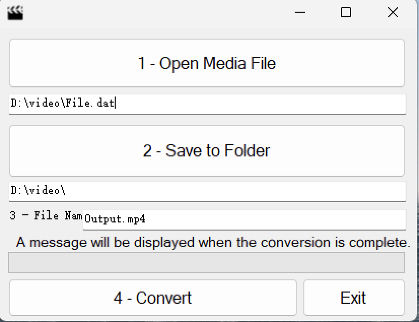 DAT Media Conversion Tool : DAT to MP4