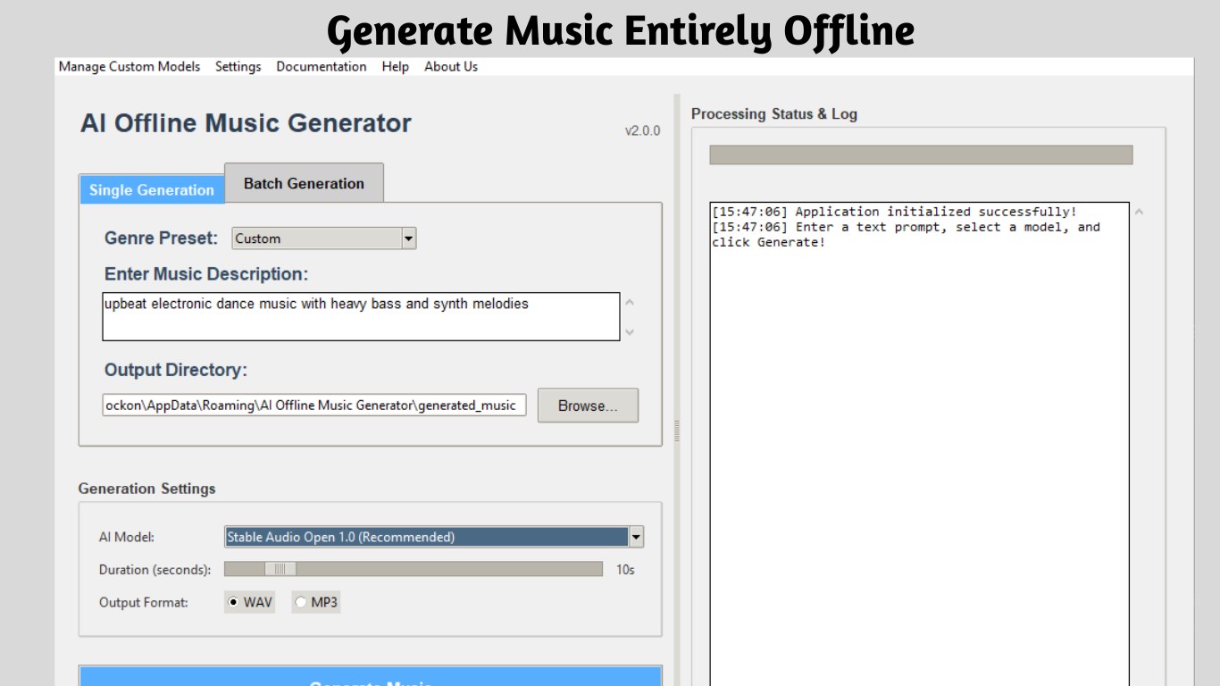 AI Offline Music Generator
