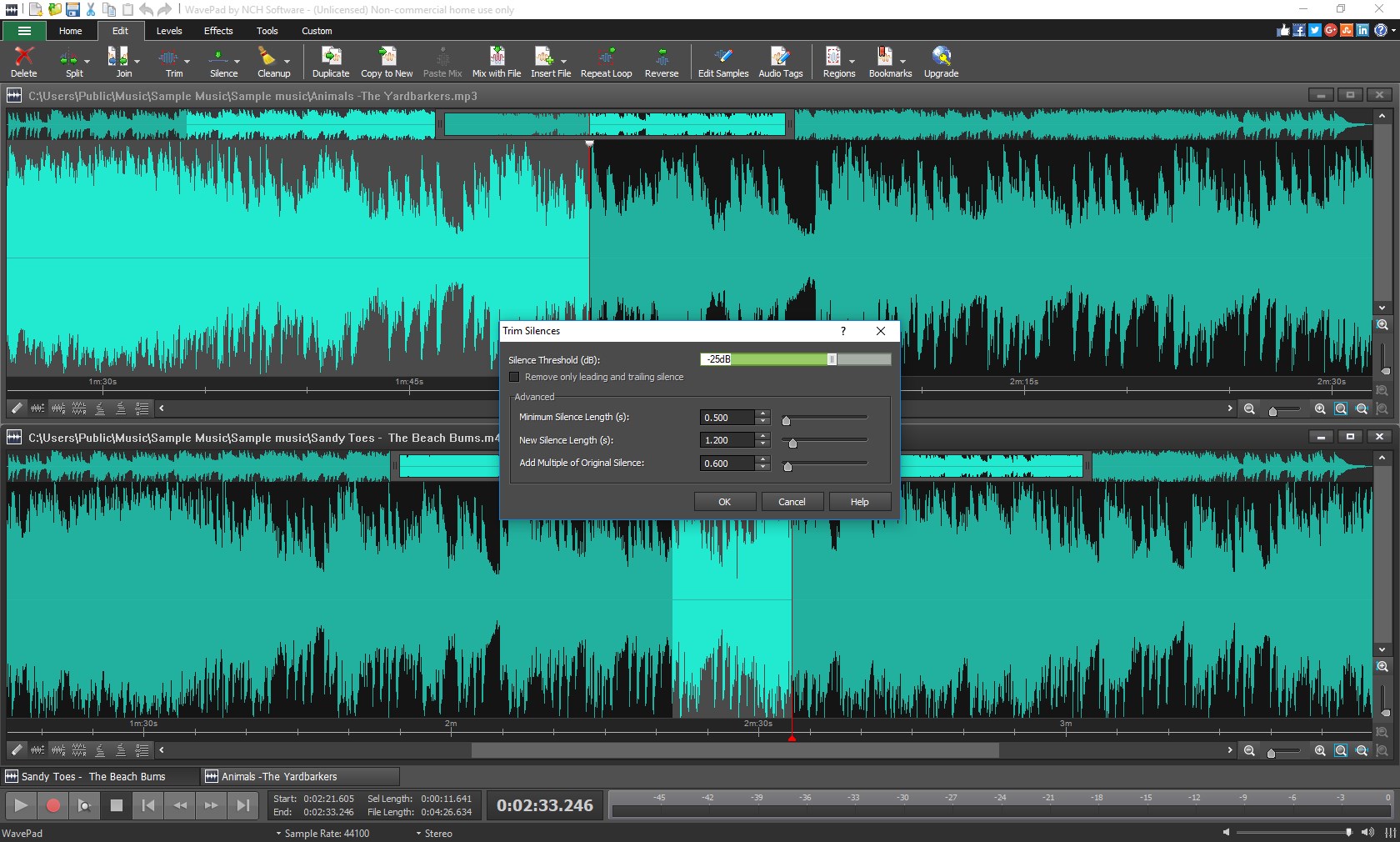 WavePad Audio Editor Software Express Edition