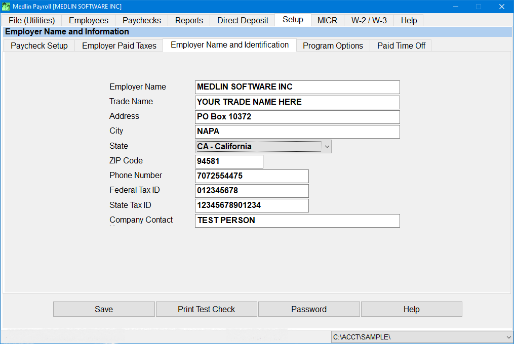Medlin Payroll Software