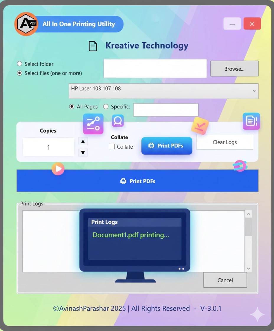 PDF Printer Utility Desktop