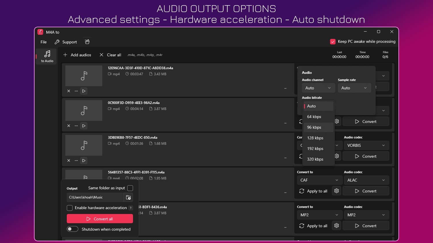 M4A to MP3 - M4A to WAV
