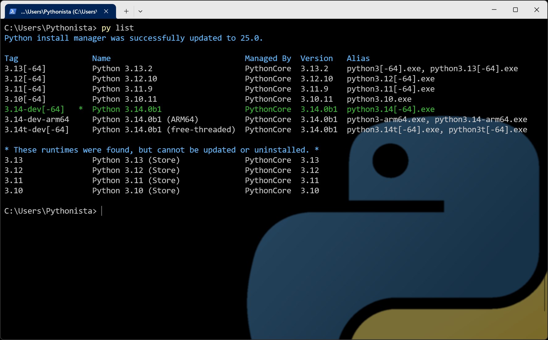 Python Install Manager