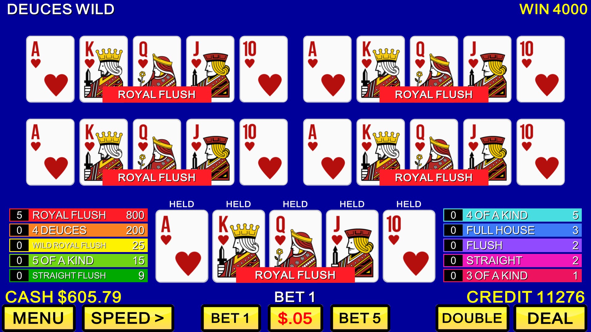 MULTI VIDEO POKER CLASSIC GAMES