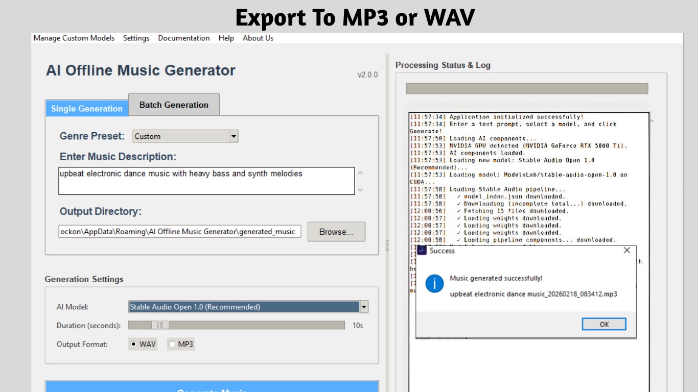 AI Offline Music Generator