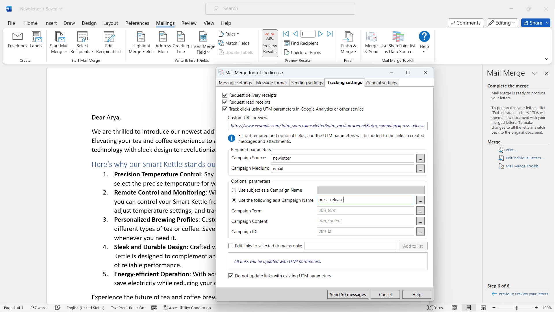 Mail Merge Toolkit