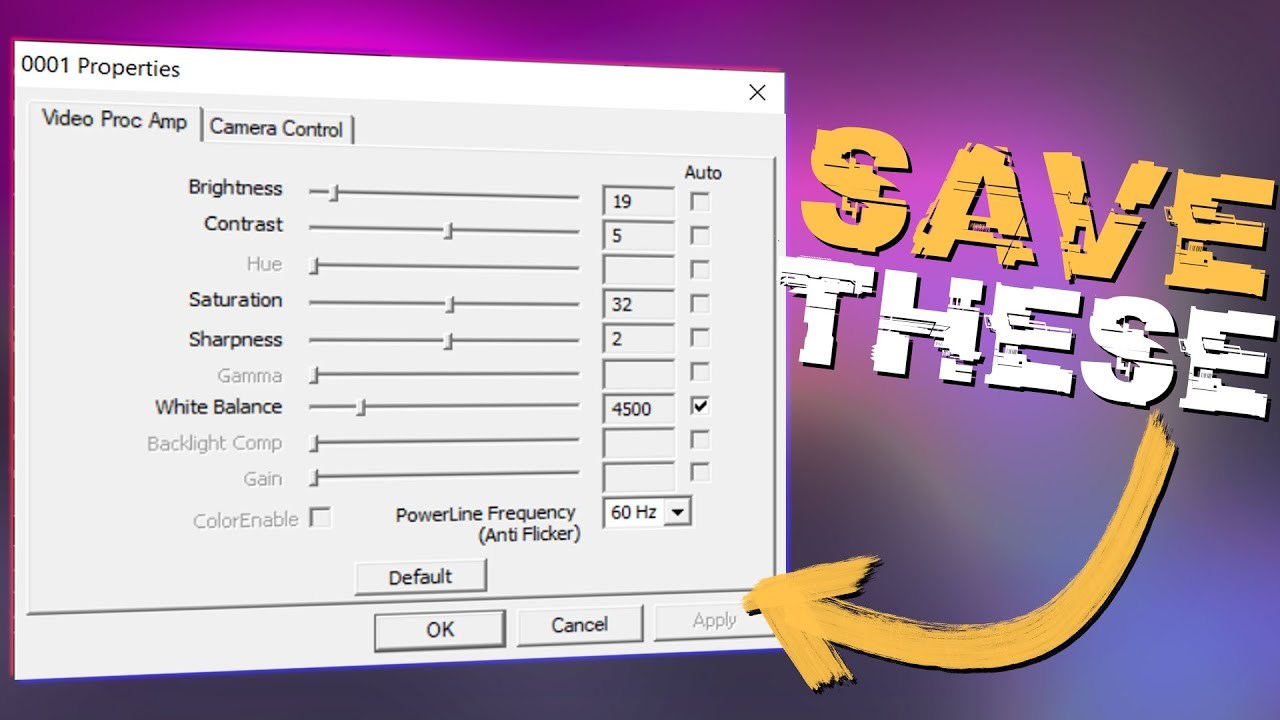 Webcam Settings Tool.