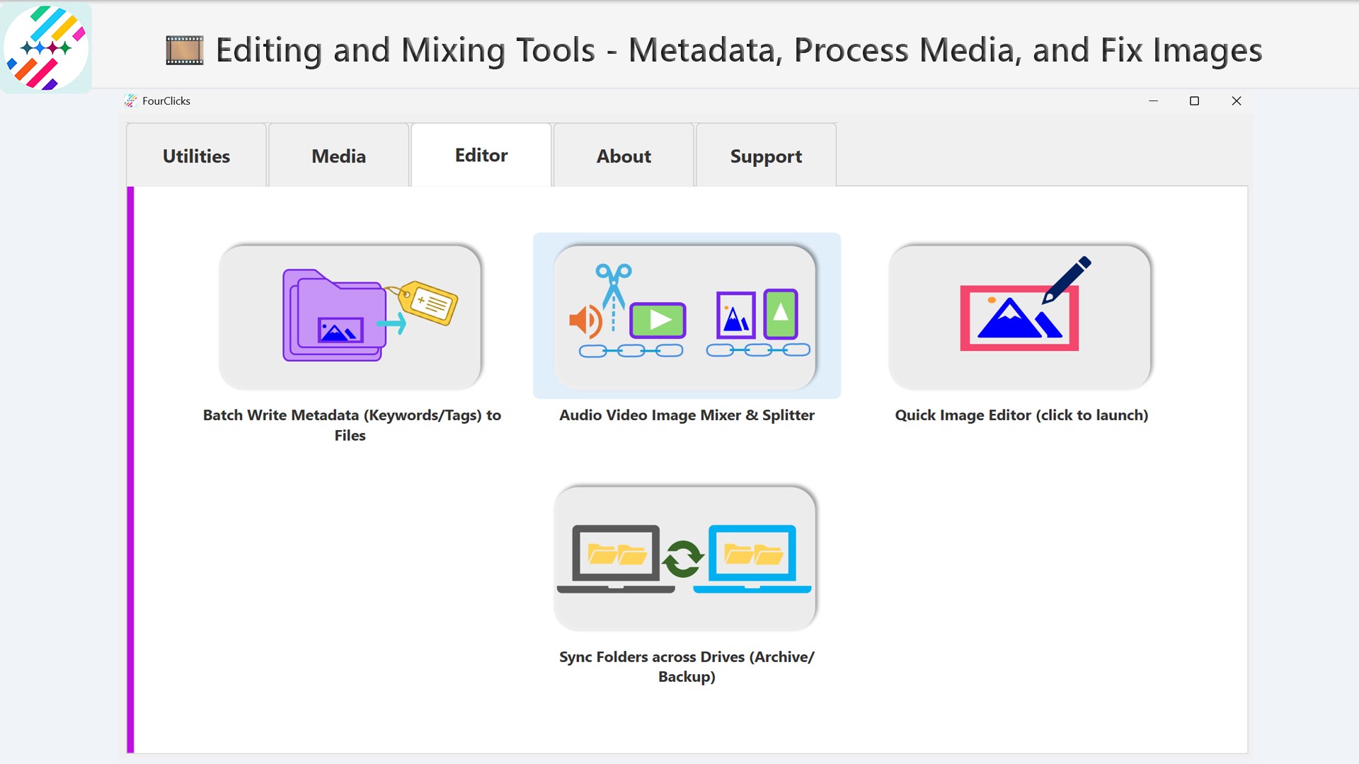 FourClicks Media: Essential Photo Organizer, Converter & 4K Slideshow Creator