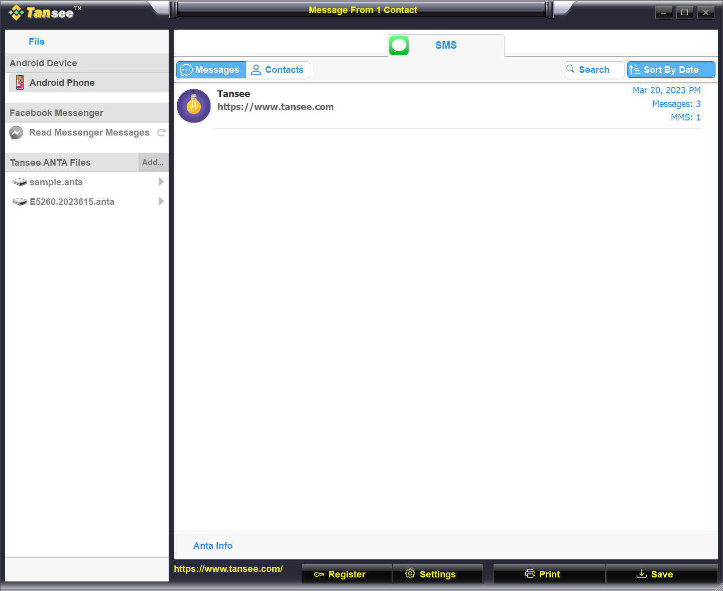 Tansee Android Message Transfer