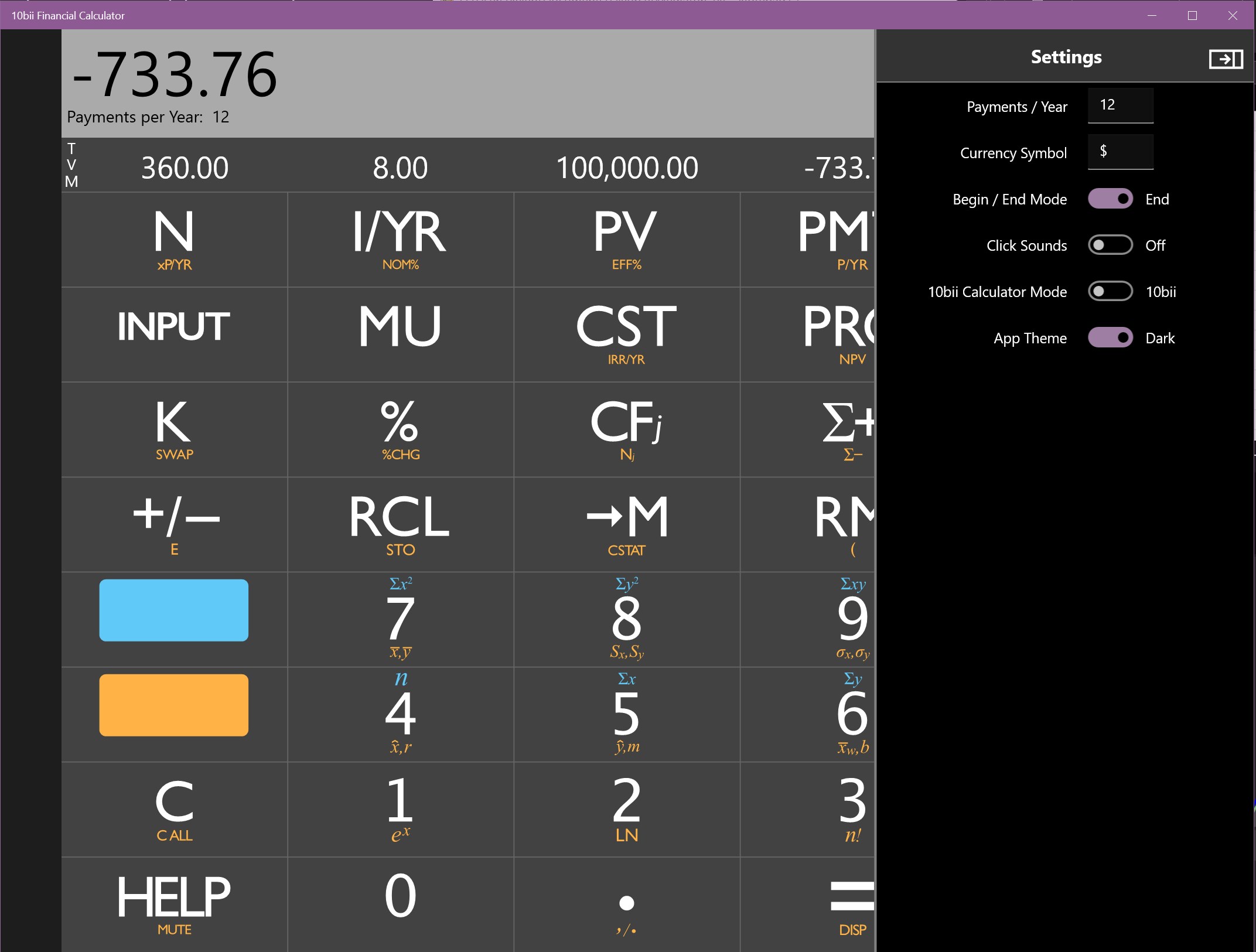10bii Financial Calculator