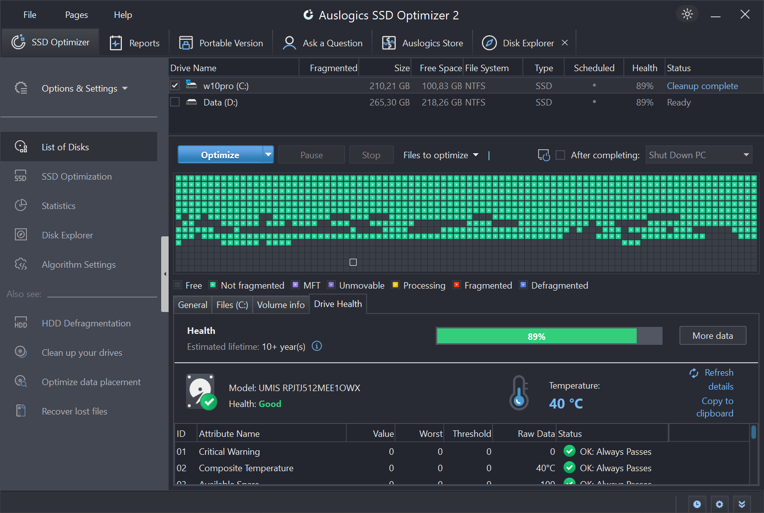Auslogics SSD Optimizer