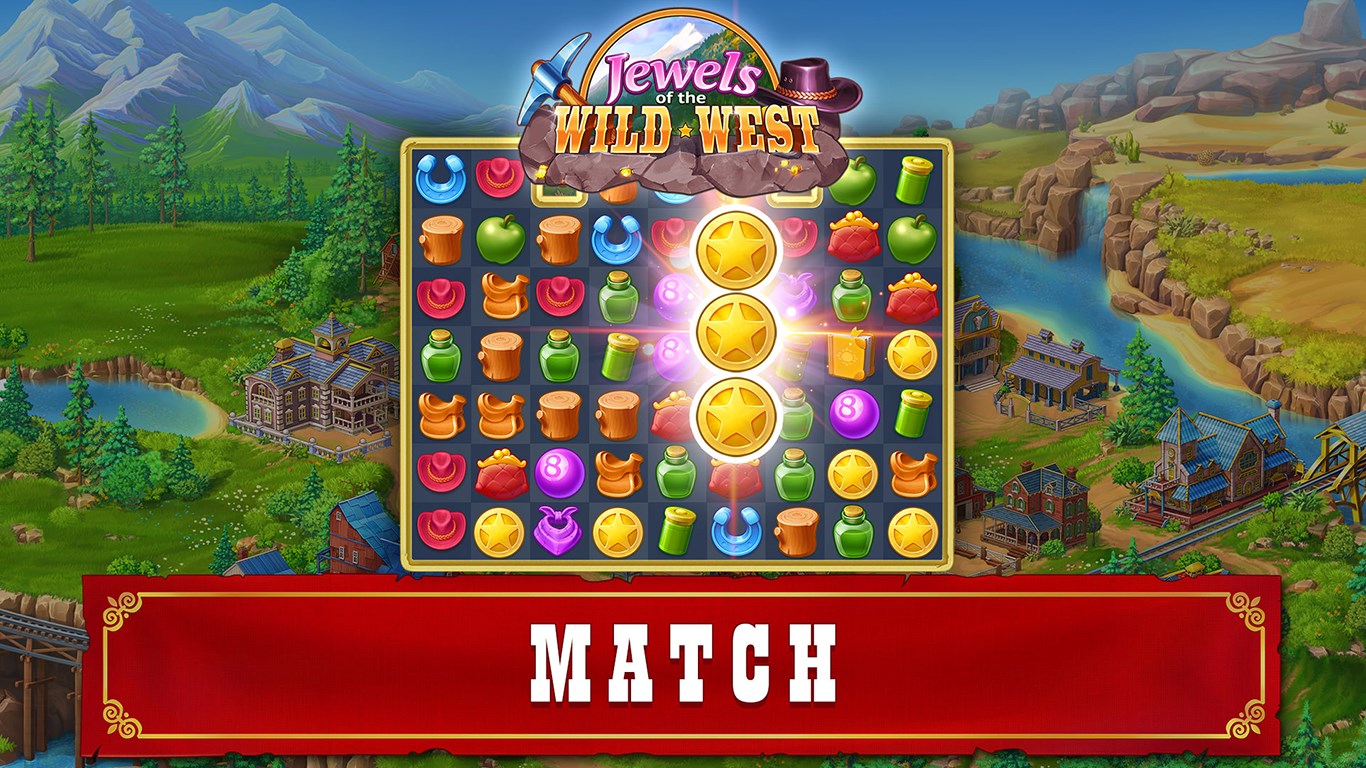 Jewels of the Wild West: Match 3 Puzzle Game