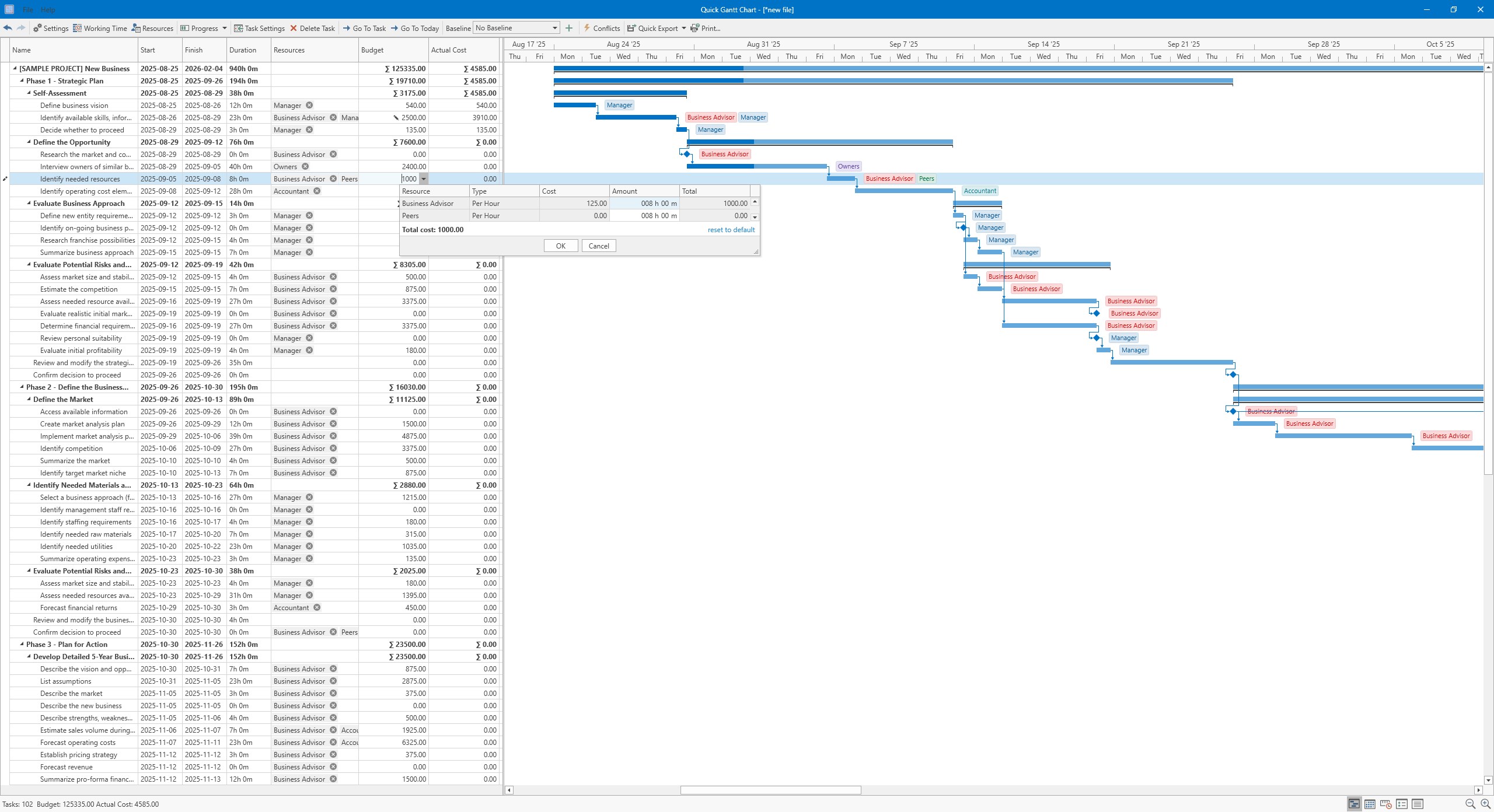 Quick Gantt Chart