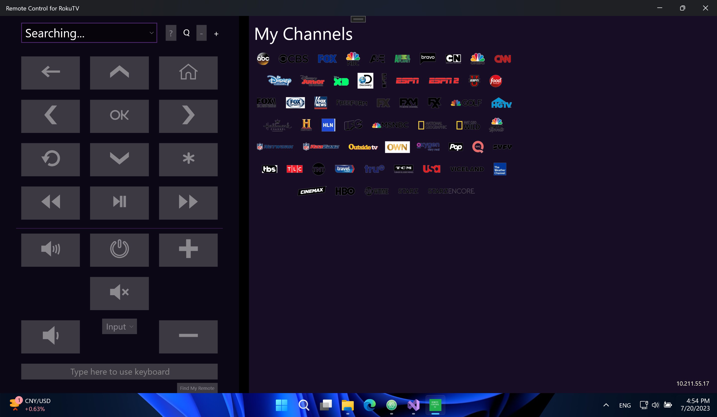 Remote Control for RokuTV