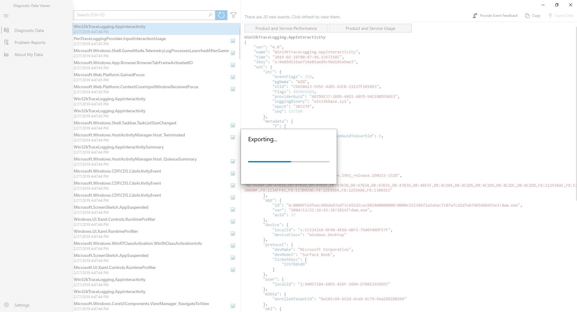 Diagnostic Data Viewer
