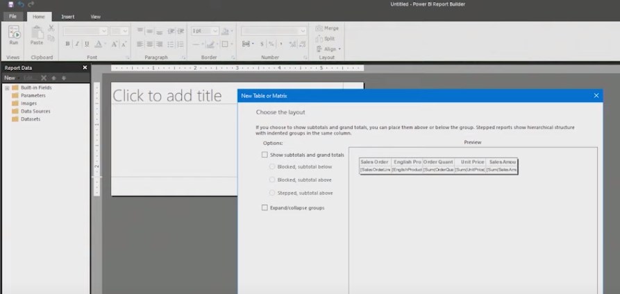 Power BI Report Builder