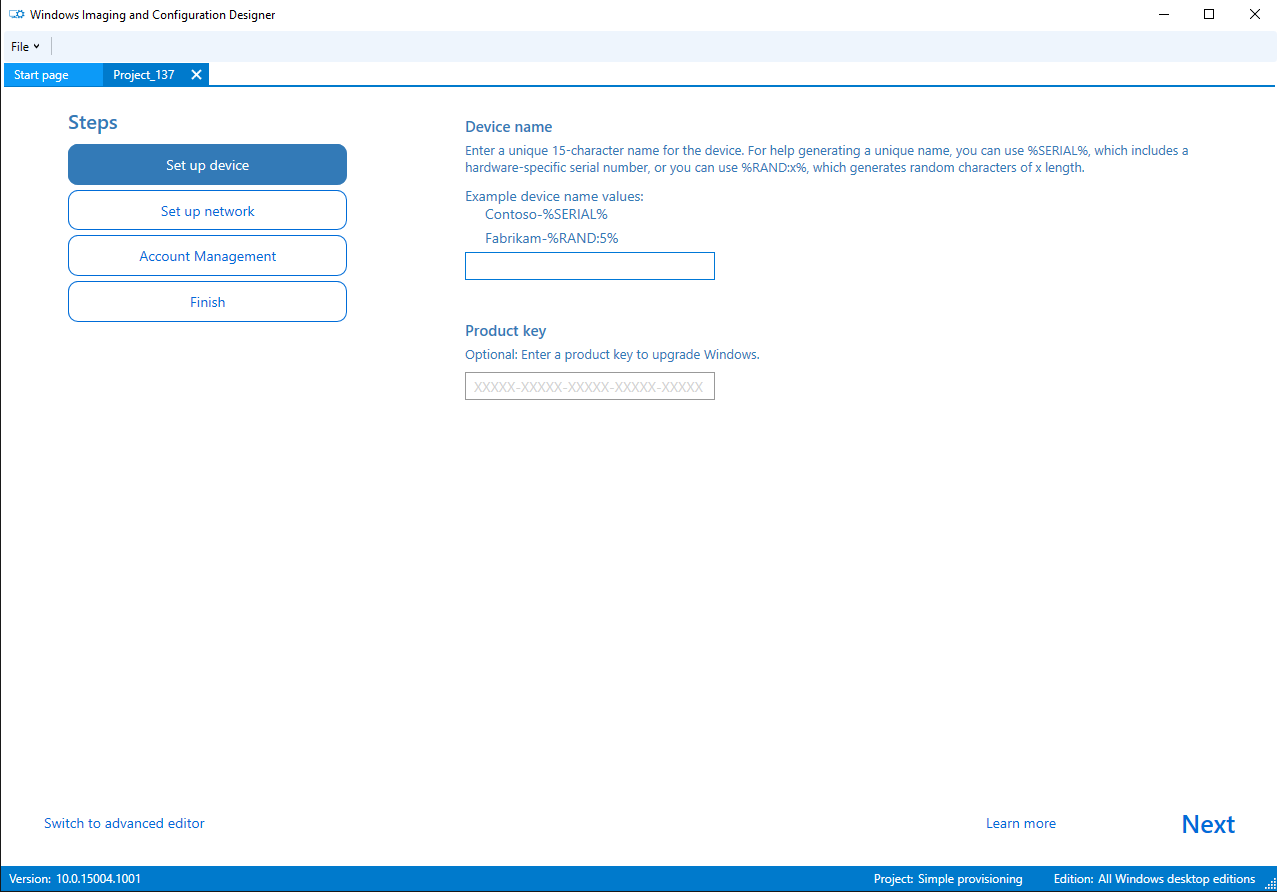 Windows Configuration Designer