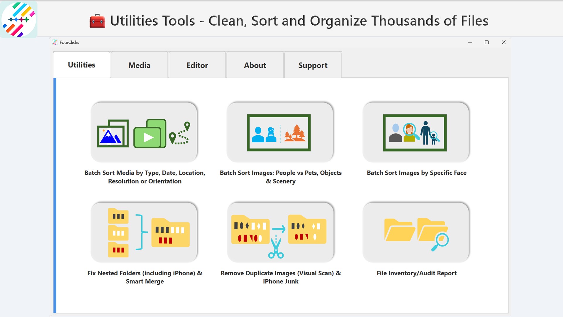 FourClicks Media: Essential Photo Organizer, Converter & 4K Slideshow Creator
