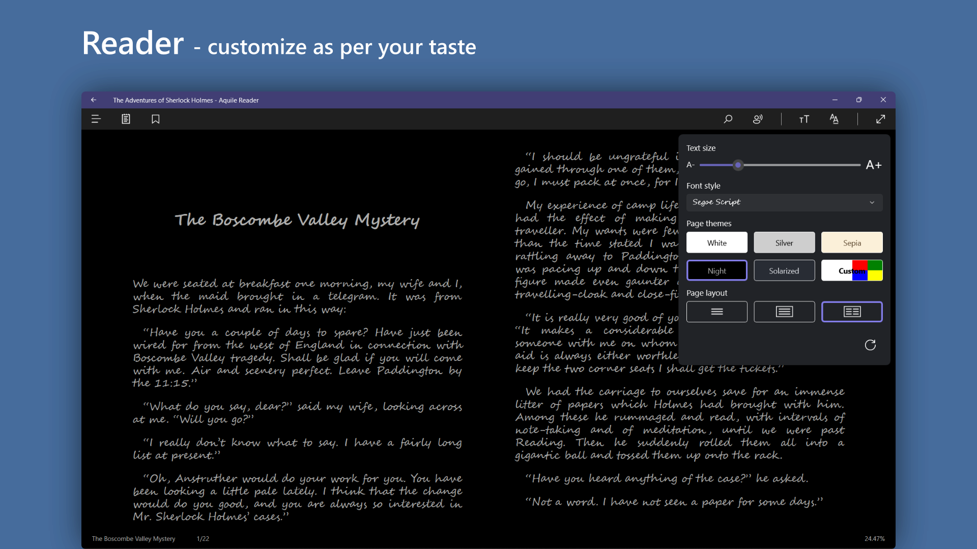 Aquile Reader - Epub Pdf - Modern ebook reader