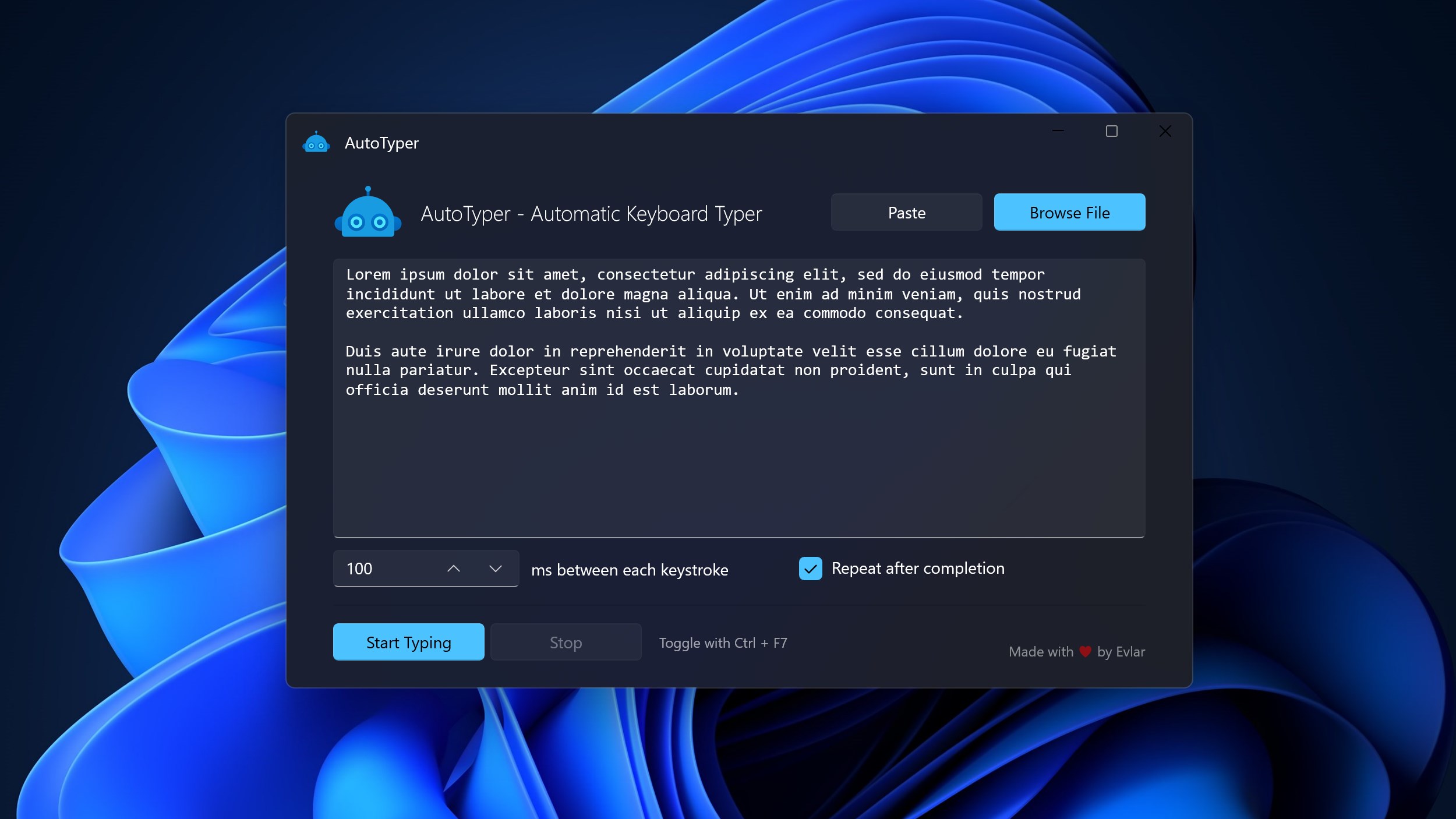 Automatic Keyboard Typer