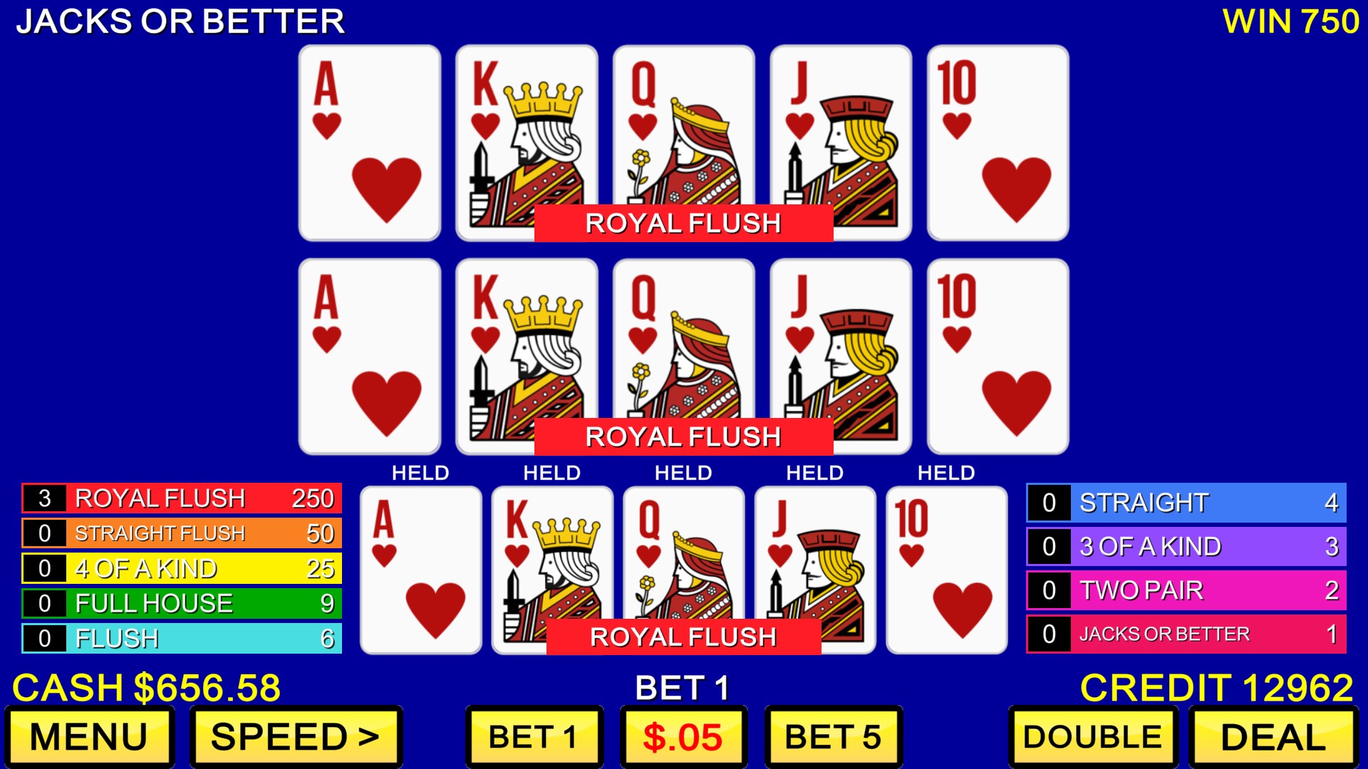 MULTI VIDEO POKER CLASSIC GAMES