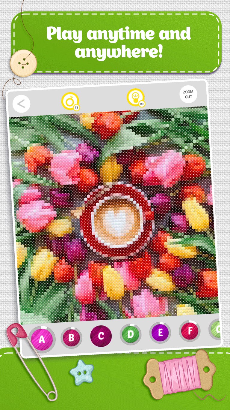 Cross Stitch Colorful Art